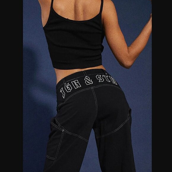 Princess Polly Jagger & Stone Christina Black Cargo Pants 2 - Picture 2 of 8